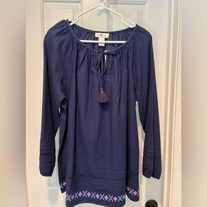 NWT Vineyard Vines women’s blue embroidered top